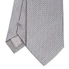 E.Marinella CRAVATTA CERIMONIA IN SETA JACQUARD GRIGIO SCURO Microfantasia geometrica Hot