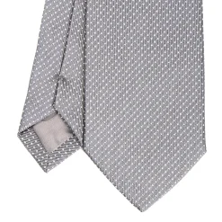 E.Marinella CRAVATTA CERIMONIA IN SETA JACQUARD GRIGIO SCURO Microfantasia geometrica Hot