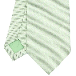 E.Marinella CRAVATTA CERIMONIA IN SETA JACQUARD VERDE CHIARO Microfantasia geometrica Best