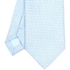 E.Marinella CRAVATTA CERIMONIA IN SETA JACQUARD AZZURRA Microfantasia geometrica Discount