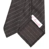 E.Marinella CRAVATTA CLASSICA DONNA IN LANA SFODERATA GRIGIO SCURO Rigata Sale