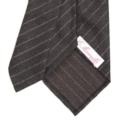 E.Marinella CRAVATTA CLASSICA DONNA IN LANA SFODERATA GRIGIO SCURO Rigata Sale