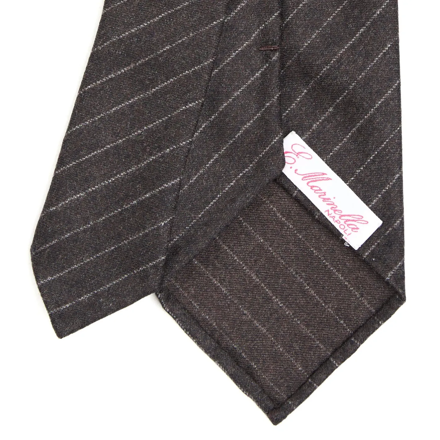E.Marinella CRAVATTA CLASSICA DONNA IN LANA SFODERATA GRIGIO SCURO Rigata Sale