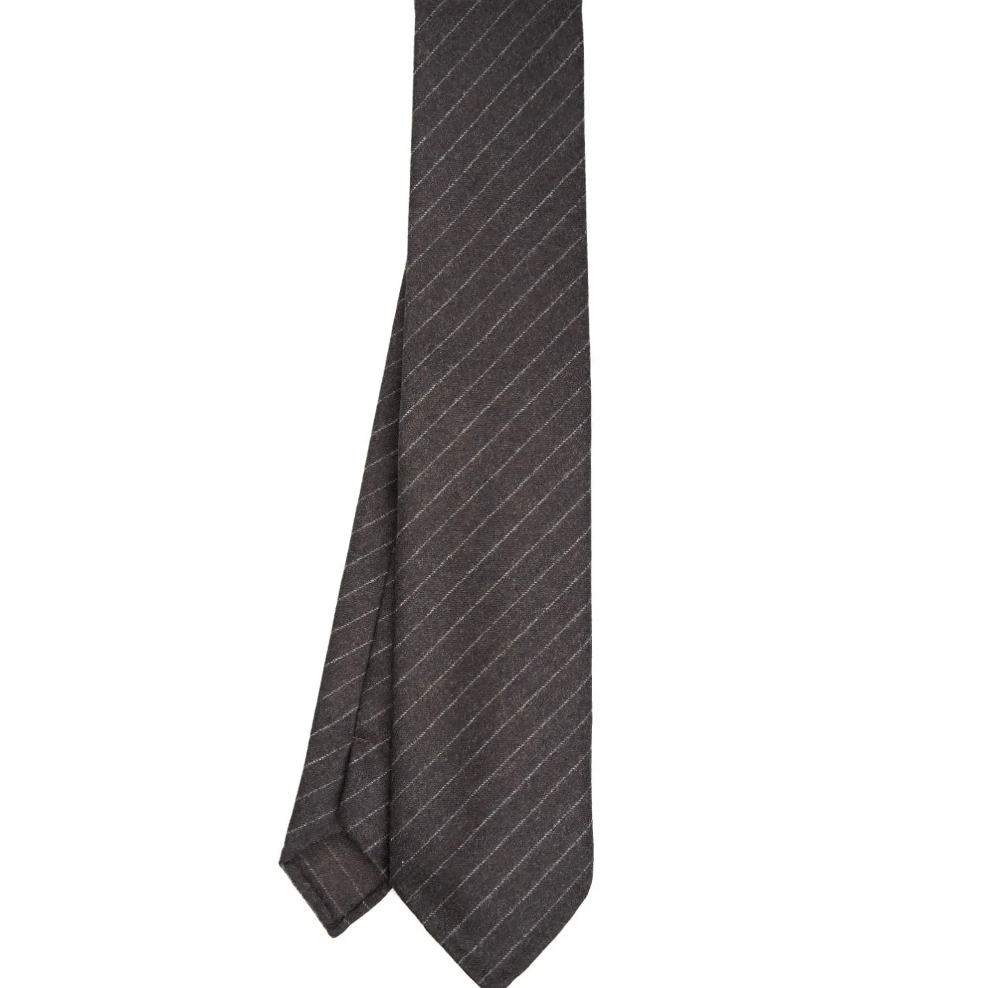 E.Marinella CRAVATTA CLASSICA DONNA IN LANA SFODERATA GRIGIO SCURO Rigata Sale