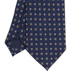 E.Marinella CRAVATTA CLASSICA IN LANA BLU Microfantasia fiore Online