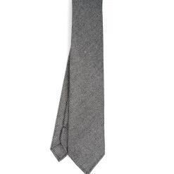 E.Marinella CRAVATTA CLASSICA IN LANA SFODERATA GRIGIO SCURO Pied de poule Discount