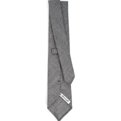 E.Marinella CRAVATTA CLASSICA IN LANA SFODERATA GRIGIO SCURO Pied de poule Discount