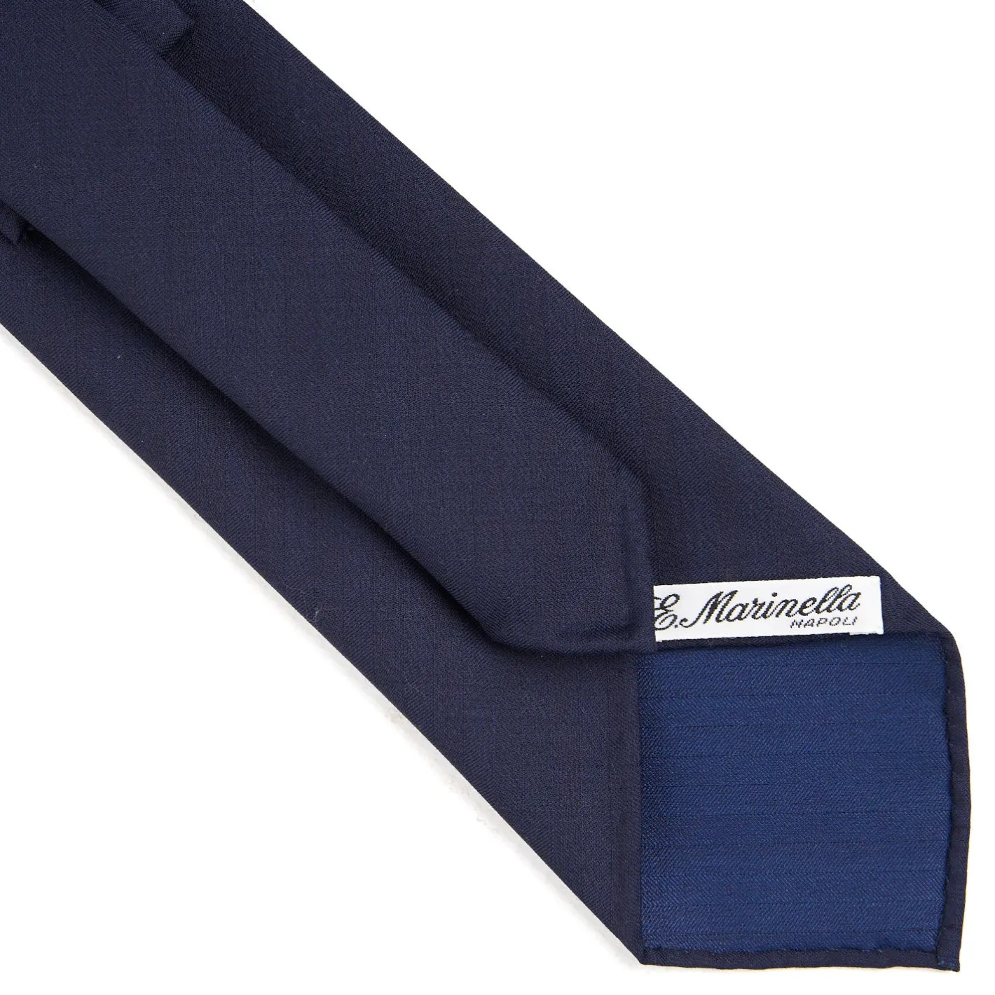 E.Marinella CRAVATTA CLASSICA IN LANA SFODERATA BLU SCURO BLU Bicolore Discount