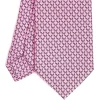 E.Marinella CRAVATTA CLASSICA IN SETA ROSA Microfantasia m geometrica Online