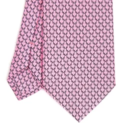 E.Marinella CRAVATTA CLASSICA IN SETA ROSA Microfantasia m geometrica Online