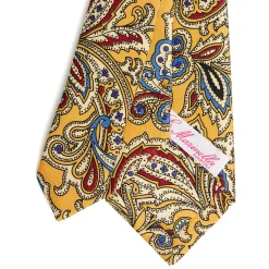 E.Marinella CRAVATTA DONNA CLASSICA IN SETA STAMPATA GIALLA Archivio inspiration Discount
