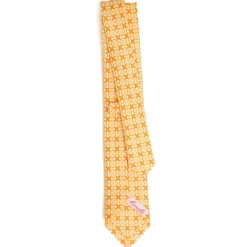 E.Marinella CRAVATTA DONNA CLASSICA IN SETA STAMPATA GIALLA Microfantasia inspirazione foulard Sale