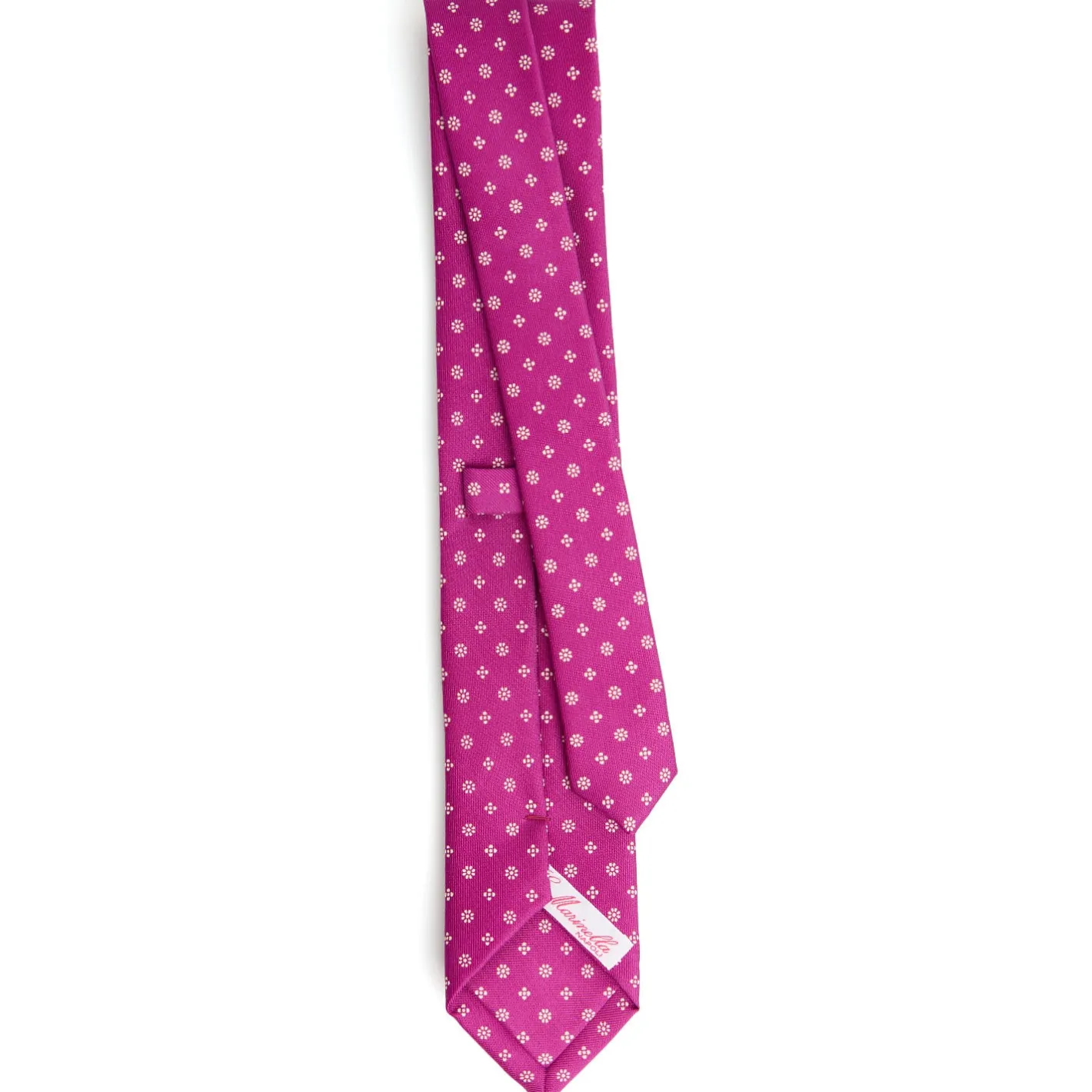 E.Marinella CRAVATTA DONNA CLASSICA IN SETA STAMPATA FUCSIA Microfantasia fiore Discount