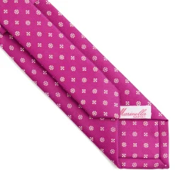 E.Marinella CRAVATTA DONNA CLASSICA IN SETA STAMPATA FUCSIA Microfantasia fiore Discount
