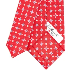E.Marinella CRAVATTA DONNA ROSSA 7 CM IN SETA STAMPATA San valentino edition Online