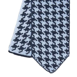 E.Marinella CRAVATTA DONNA TRICOT IN SETA AZZURRA Pied de poule Online