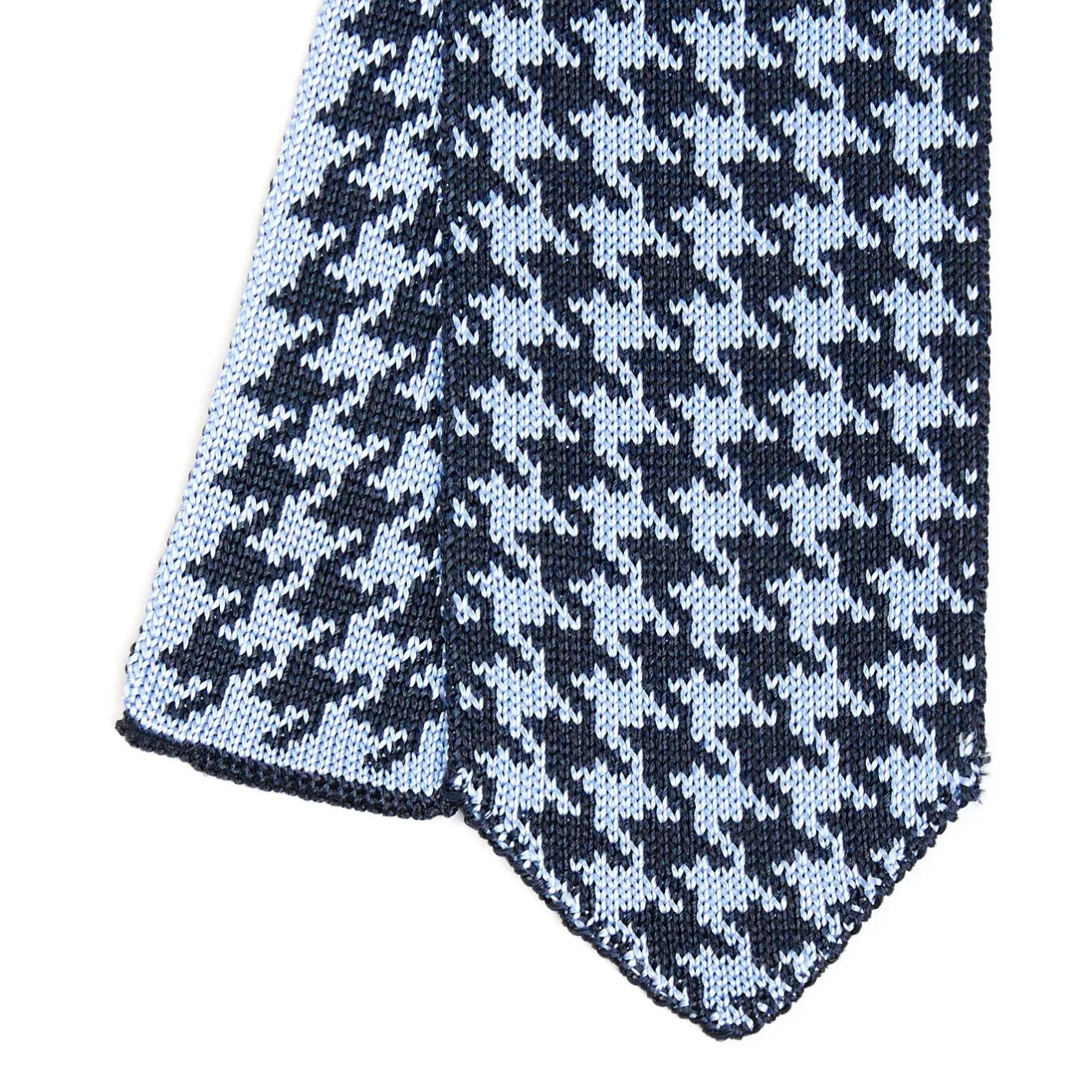 E.Marinella CRAVATTA DONNA TRICOT IN SETA AZZURRA Pied de poule Online