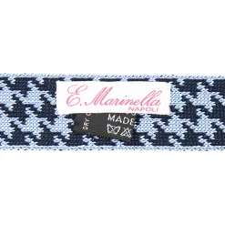 E.Marinella CRAVATTA DONNA TRICOT IN SETA AZZURRA Pied de poule Online