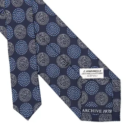 E.Marinella CRAVATTA IN SETA BLU Collezione archivio anno 1978 Sale