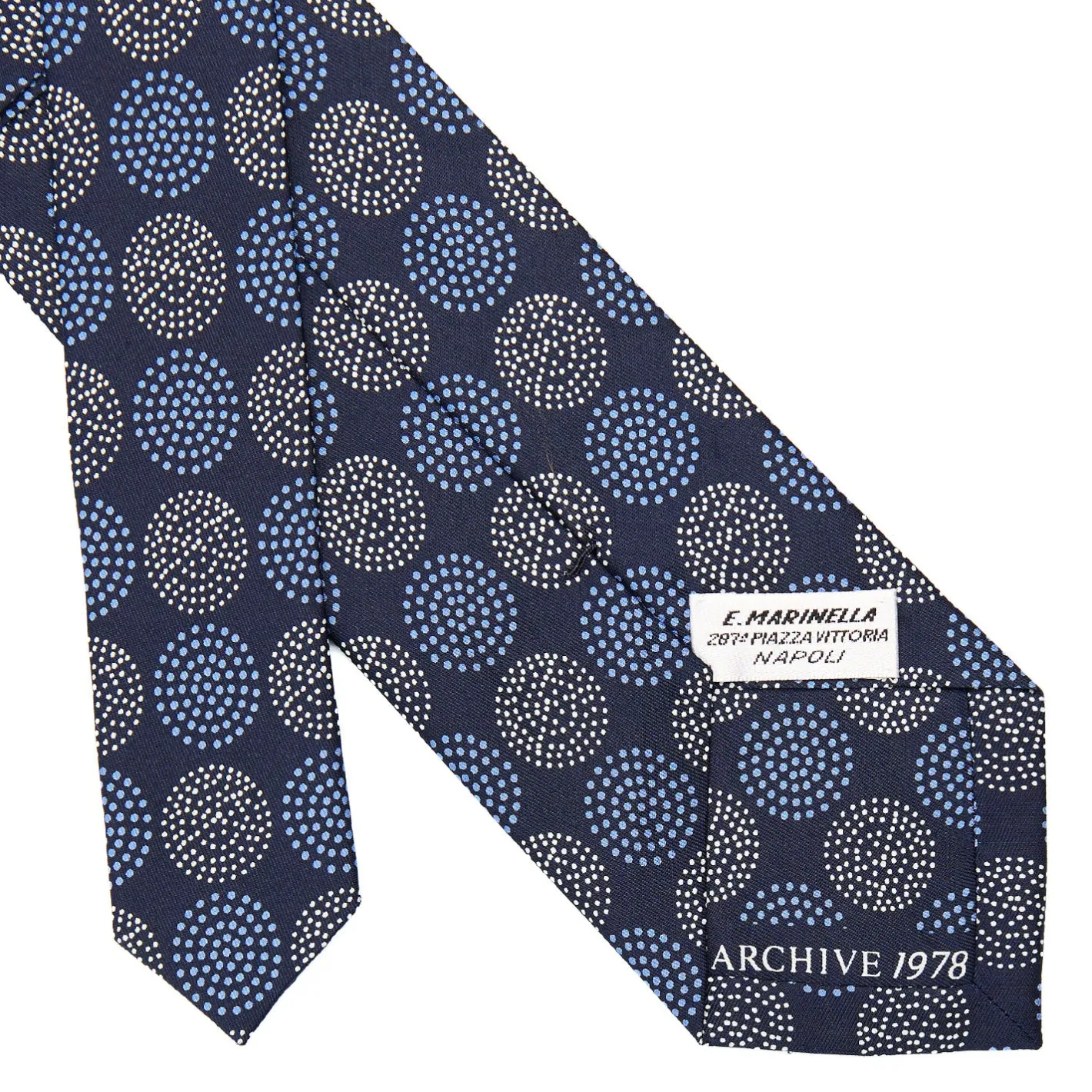 E.Marinella CRAVATTA IN SETA BLU Collezione archivio anno 1978 Sale