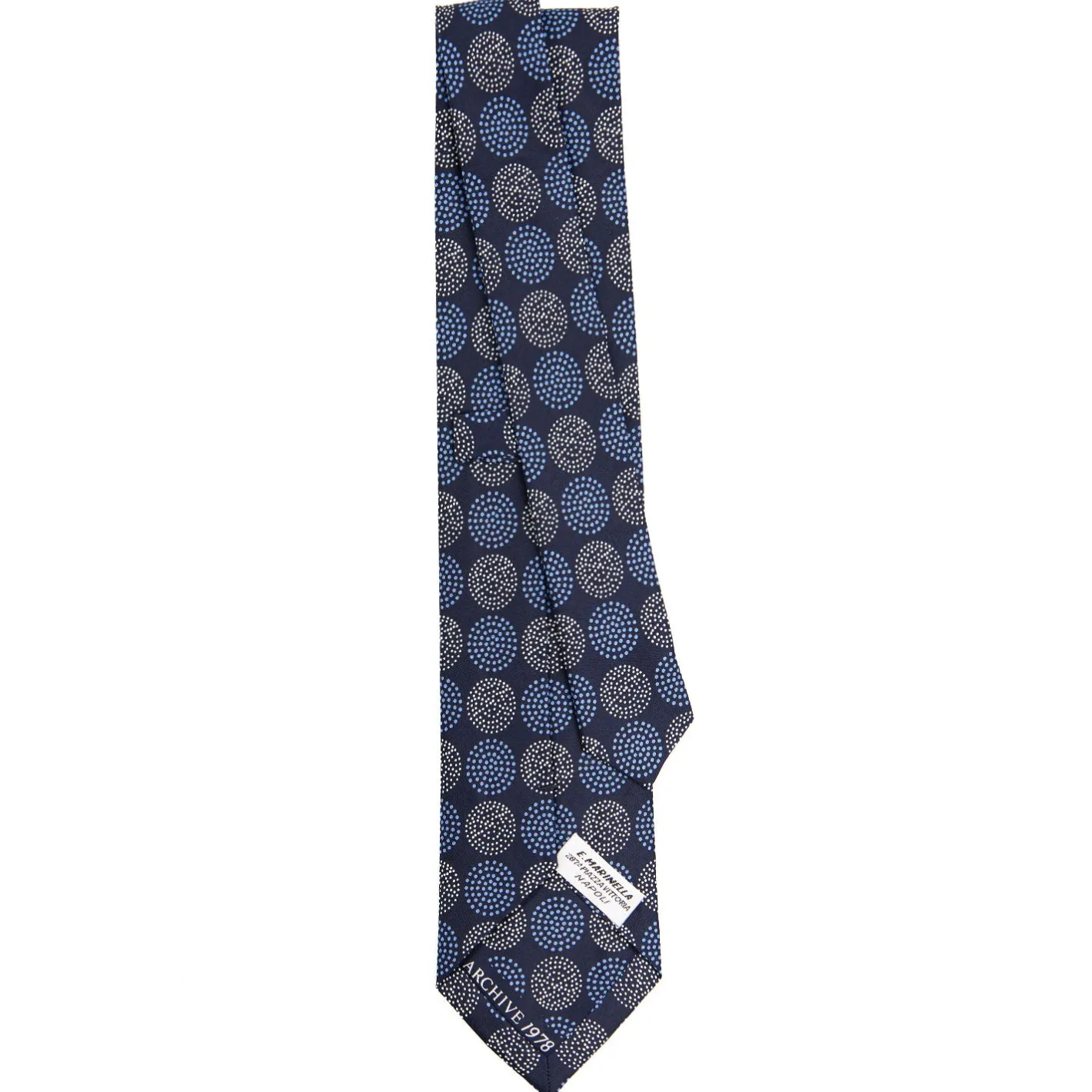 E.Marinella CRAVATTA IN SETA BLU Collezione archivio anno 1978 Sale