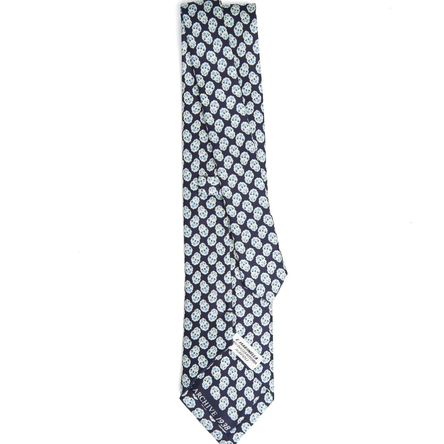 E.Marinella CRAVATTA IN SETA BLU SCURO Collezione archivio anno 1938 Best