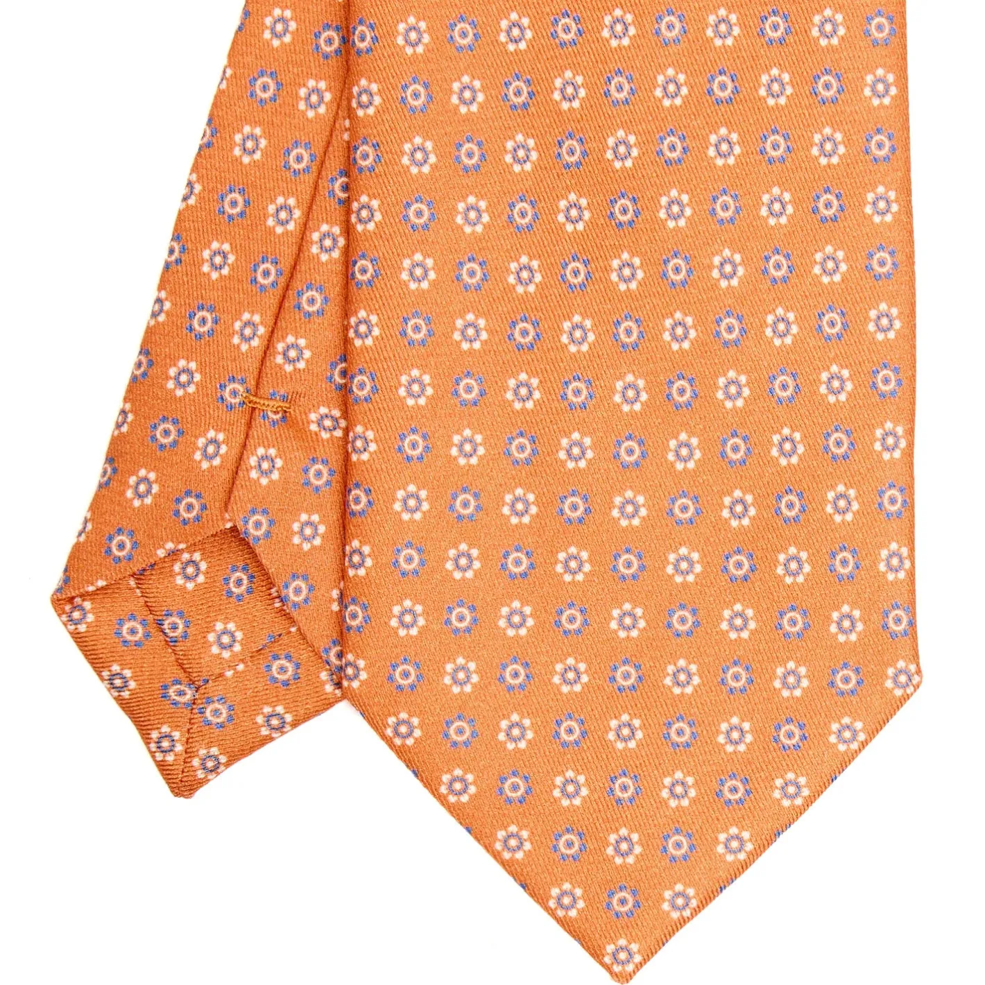 E.Marinella CRAVATTA IN SETA E ORANGE FIBER ARANCIONE Collezione orange fiber Clearance