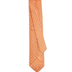 E.Marinella CRAVATTA IN SETA E ORANGE FIBER ARANCIONE Collezione orange fiber Clearance