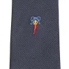 E.Marinella CRAVATTA IN SETA JACQUARD BLU Con cornetto sottonodo Clearance