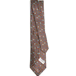 E.Marinella CRAVATTA IN SETA MARRONE SCURO Collezione archivio anno 1959 Sale