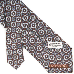 E.Marinella CRAVATTA IN SETA MARRONE SCURO Collezione archivio anno 1985 Best