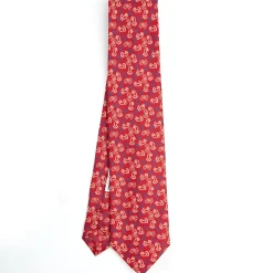 E.Marinella CRAVATTA IN SETA ROSSA Collezione archivio anno 1977 Outlet