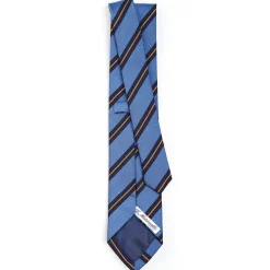 E.Marinella CRAVATTA REGIMENTAL IN SETA AZZURRO POLVERE Righe blu Sale