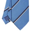 E.Marinella CRAVATTA REGIMENTAL IN SETA AZZURRO POLVERE Righe blu e bianche Online