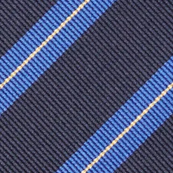 E.Marinella CRAVATTA REGIMENTAL IN SETA BLU SCURO Righe azzurre Discount