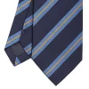 E.Marinella CRAVATTA REGIMENTAL IN SETA BLU SCURO Righe azzurre e beige Best