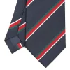 E.Marinella CRAVATTA REGIMENTAL IN SETA BLU SCURO Righe verdi e rosse Hot