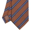 E.Marinella CRAVATTA REGIMENTAL IN SETA MARRONE SCURO Righe blu e bianche Hot