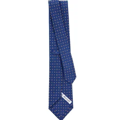 E.Marinella CRAVATTA SARTORIALE CLASSICA IN SETA BLU Microfantasia fiore Online