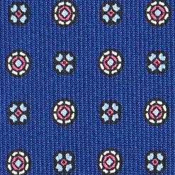 E.Marinella CRAVATTA SARTORIALE CLASSICA IN SETA BLU Microfantasia fiore Online