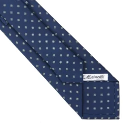 E.Marinella CRAVATTA SARTORIALE CLASSICA IN SETA BLU SCURO Microfantasia fiore Hot