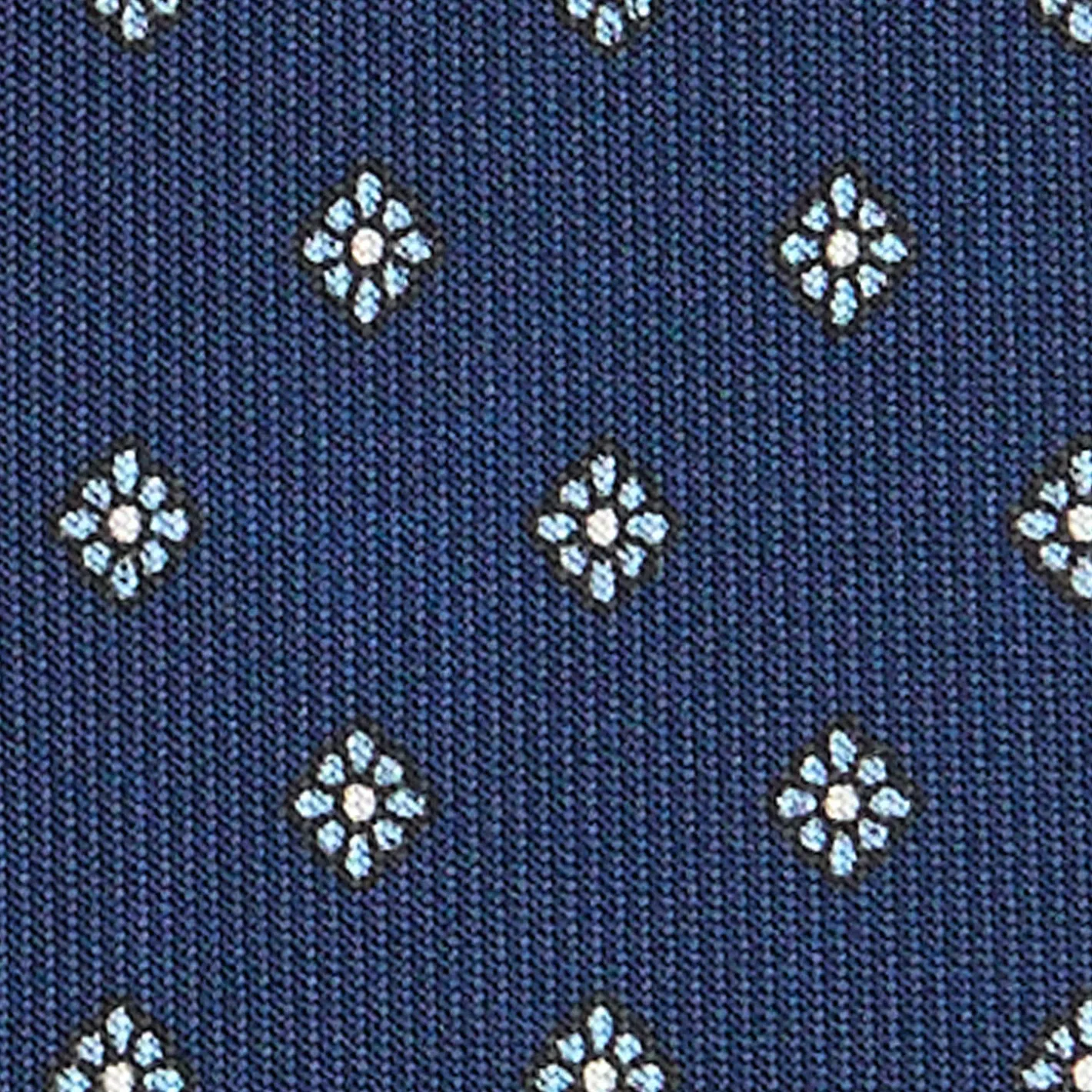 E.Marinella CRAVATTA SARTORIALE CLASSICA IN SETA BLU SCURO Microfantasia fiore Hot