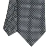 E.Marinella CRAVATTA SARTORIALE CLASSICA IN SETA BLU SCURO Microfantasia geometrica Sale