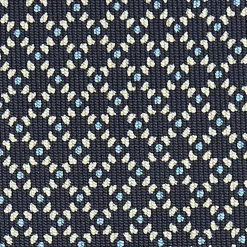E.Marinella CRAVATTA SARTORIALE CLASSICA IN SETA BLU SCURO Microfantasia geometrica Sale