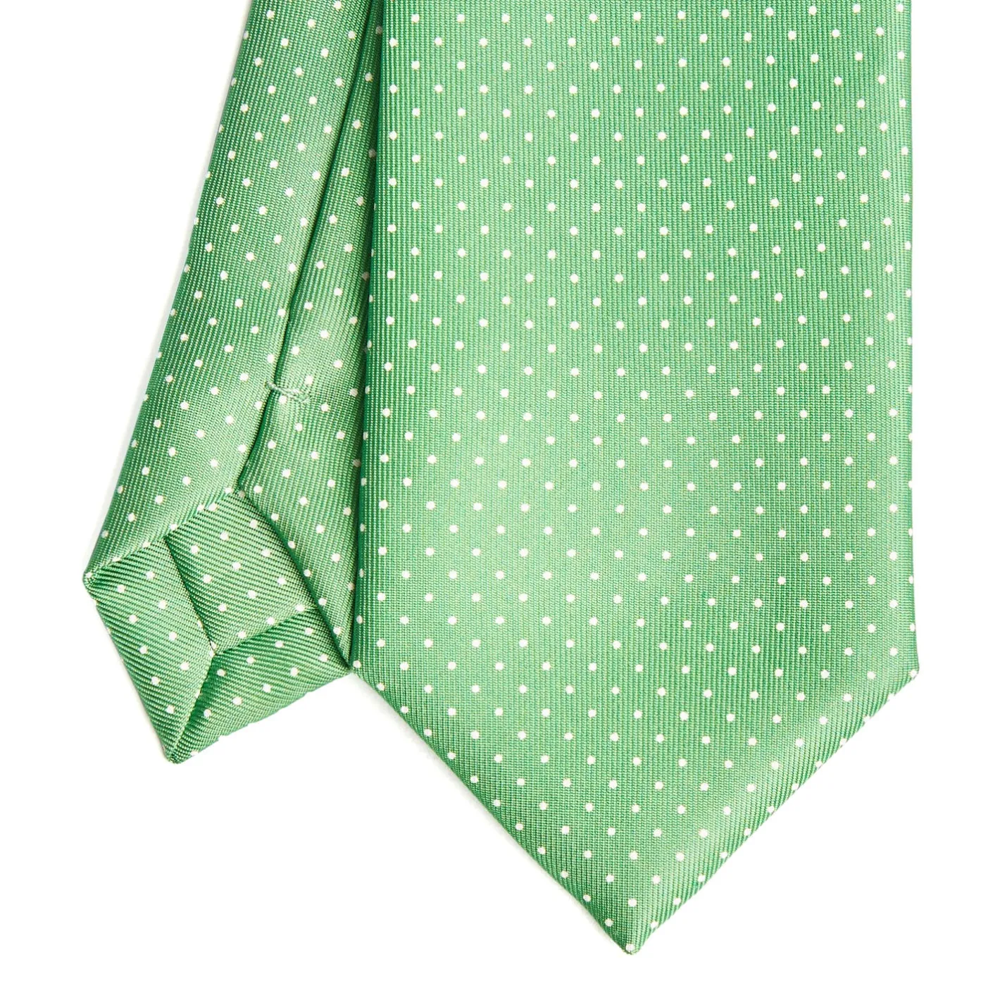 E.Marinella CRAVATTA SARTORIALE CLASSICA IN SETA VERDE Pois Outlet