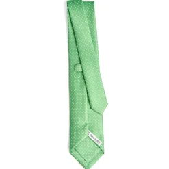 E.Marinella CRAVATTA SARTORIALE CLASSICA IN SETA VERDE Pois Outlet