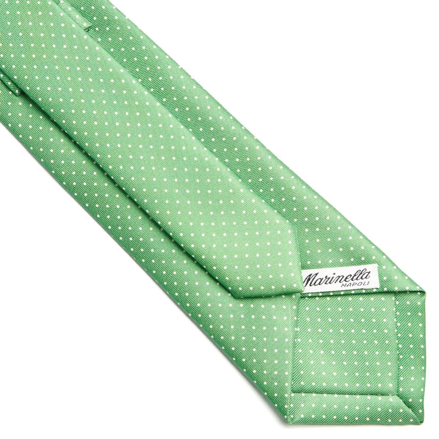E.Marinella CRAVATTA SARTORIALE CLASSICA IN SETA VERDE Pois Outlet