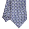 E.Marinella CRAVATTA SARTORIALE CLASSICA IN SETA BLU SCURO Microfantasia m geometrica Clearance