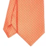 E.Marinella CRAVATTA SARTORIALE CLASSICA IN SETA ARANCIONE Microfantasia m geometrica Outlet