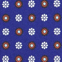 E.Marinella CRAVATTA SARTORIALE CLASSICA IN SETA BLUETTE Microfantasia fiore Hot